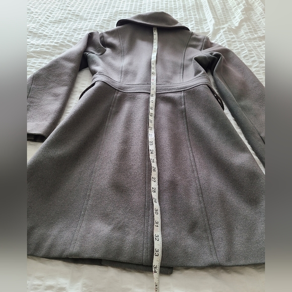 Gray Women's Tulle Pea Coat Size S - Picture 4 of 7